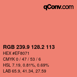 Color code: RGB 239.9 128.2 113 | qconv.com