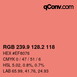 Color code: RGB 239.9 128.2 118 | qconv.com