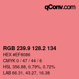 Color code: RGB 239.9 128.2 134 | qconv.com