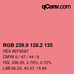 カラーコード: RGB 239.9 128.2 135 | qconv.com