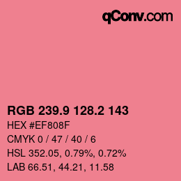 Color code: RGB 239.9 128.2 143 | qconv.com
