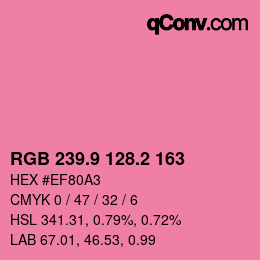 カラーコード: RGB 239.9 128.2 163 | qconv.com