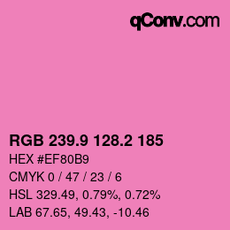 カラーコード: RGB 239.9 128.2 185 | qconv.com