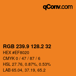Color code: RGB 239.9 128.2 32 | qconv.com