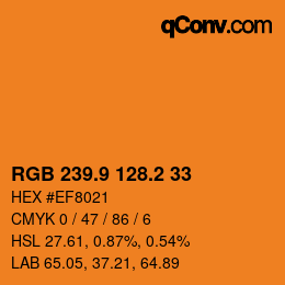 Color code: RGB 239.9 128.2 33 | qconv.com