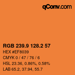 Color code: RGB 239.9 128.2 57 | qconv.com
