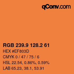 Color code: RGB 239.9 128.2 61 | qconv.com