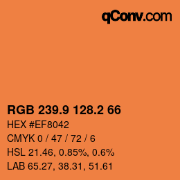 Color code: RGB 239.9 128.2 66 | qconv.com