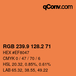 Color code: RGB 239.9 128.2 71 | qconv.com