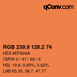 カラーコード: RGB 239.9 128.2 74 | qconv.com