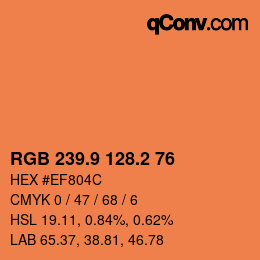 Color code: RGB 239.9 128.2 76 | qconv.com