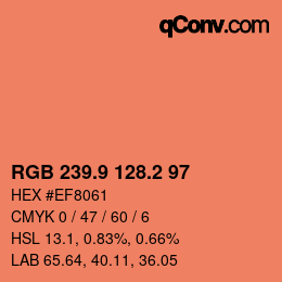 カラーコード: RGB 239.9 128.2 97 | qconv.com
