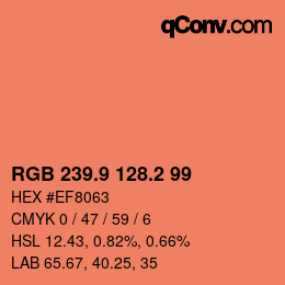 Color code: RGB 239.9 128.2 99 | qconv.com
