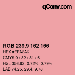 Color code: RGB 239.9 162 166 | qconv.com