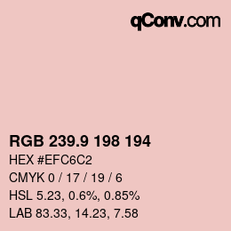 Color code: RGB 239.9 198 194 | qconv.com