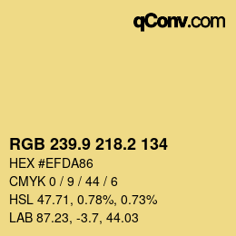Color code: RGB 239.9 218.2 134 | qconv.com