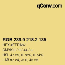 Color code: RGB 239.9 218.2 135 | qconv.com