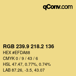Color code: RGB 239.9 218.2 136 | qconv.com
