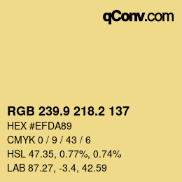 Color code: RGB 239.9 218.2 137 | qconv.com