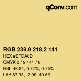 Color code: RGB 239.9 218.2 141 | qconv.com
