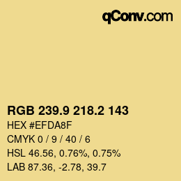 Color code: RGB 239.9 218.2 143 | qconv.com