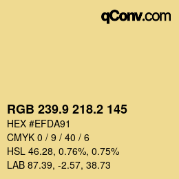 Color code: RGB 239.9 218.2 145 | qconv.com