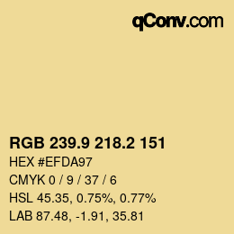 Color code: RGB 239.9 218.2 151 | qconv.com