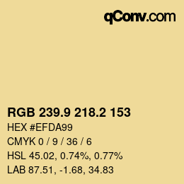 Farbcode: RGB 239.9 218.2 153 | qconv.com