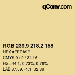 Color code: RGB 239.9 218.2 158 | qconv.com