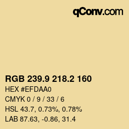 Color code: RGB 239.9 218.2 160 | qconv.com