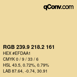 Color code: RGB 239.9 218.2 161 | qconv.com