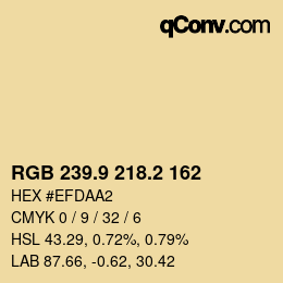 Farbcode: RGB 239.9 218.2 162 | qconv.com