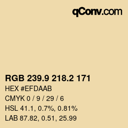 Color code: RGB 239.9 218.2 171 | qconv.com