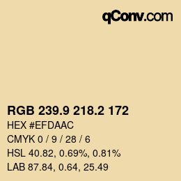 Color code: RGB 239.9 218.2 172 | qconv.com