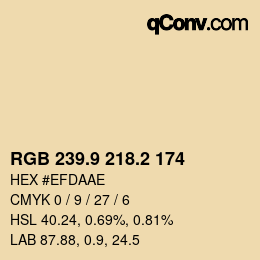 Color code: RGB 239.9 218.2 174 | qconv.com