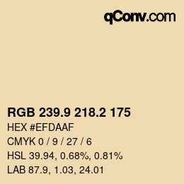 Color code: RGB 239.9 218.2 175 | qconv.com