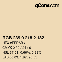 Color code: RGB 239.9 218.2 182 | qconv.com