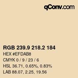 Color code: RGB 239.9 218.2 184 | qconv.com