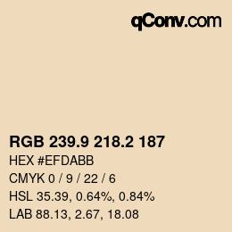 Color code: RGB 239.9 218.2 187 | qconv.com