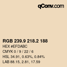 カラーコード: RGB 239.9 218.2 188 | qconv.com