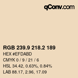 Color code: RGB 239.9 218.2 189 | qconv.com