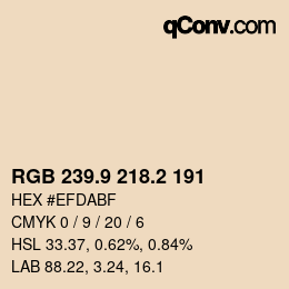 Color code: RGB 239.9 218.2 191 | qconv.com
