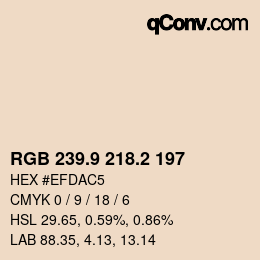 Color code: RGB 239.9 218.2 197 | qconv.com