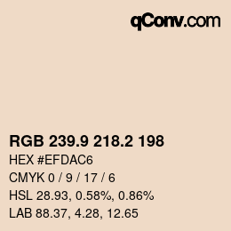 Color code: RGB 239.9 218.2 198 | qconv.com