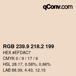 Color code: RGB 239.9 218.2 199 | qconv.com