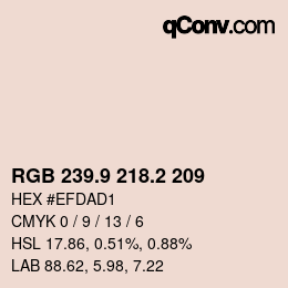 Color code: RGB 239.9 218.2 209 | qconv.com