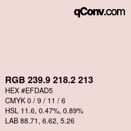 Color code: RGB 239.9 218.2 213 | qconv.com