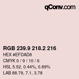 Color code: RGB 239.9 218.2 216 | qconv.com