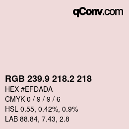 Color code: RGB 239.9 218.2 218 | qconv.com
