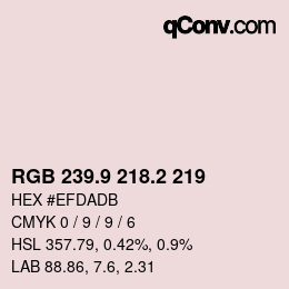 Color code: RGB 239.9 218.2 219 | qconv.com